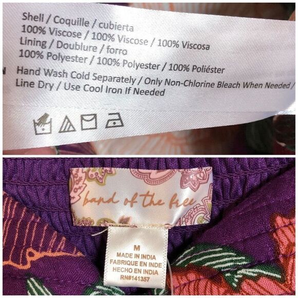 BOG - 🎉HPx2 🎉 BAND OF THE FREE - NWT Aimee Purple/Cream Floral Puff-Sleeve Mini - Picture 15 of 16